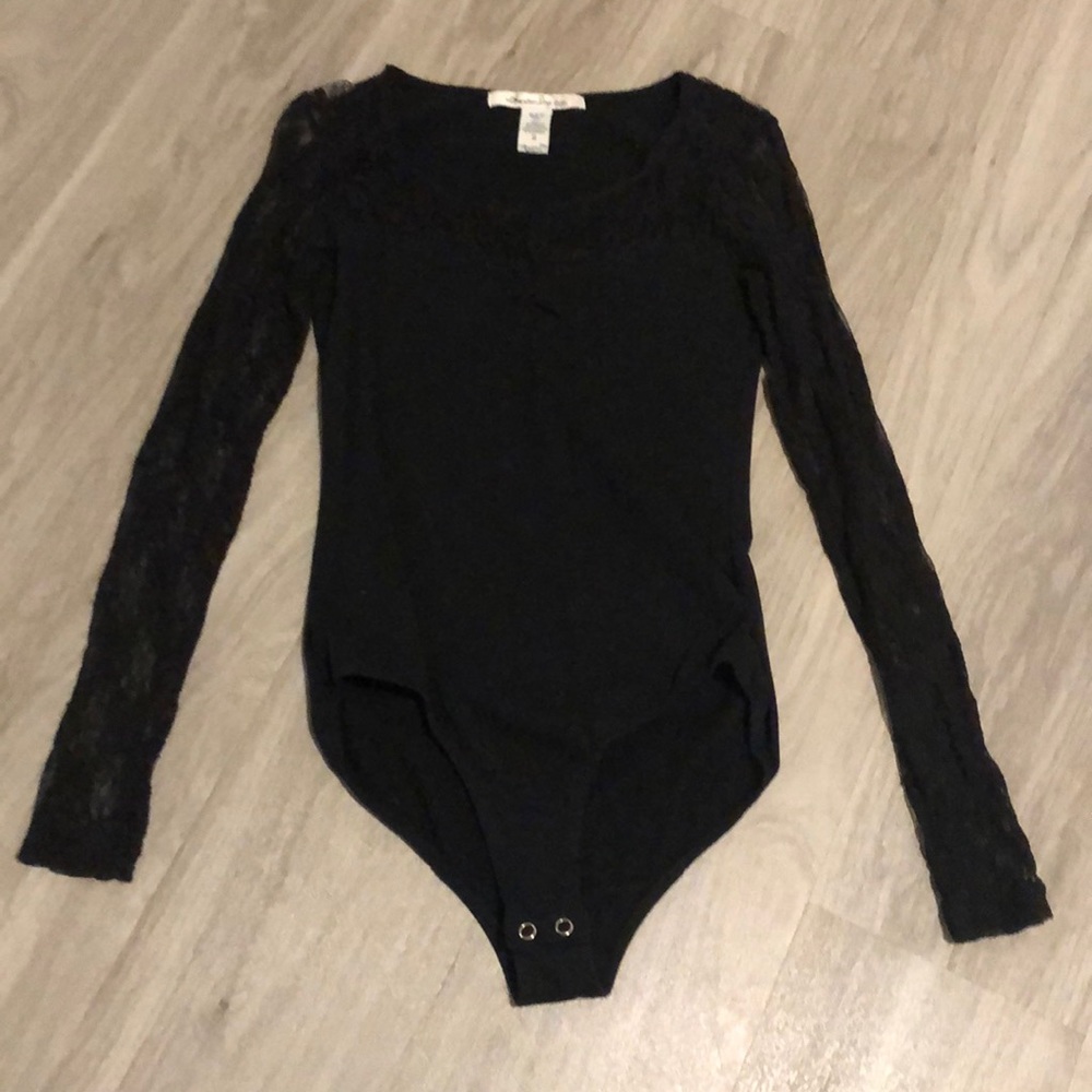 Black lace body suit